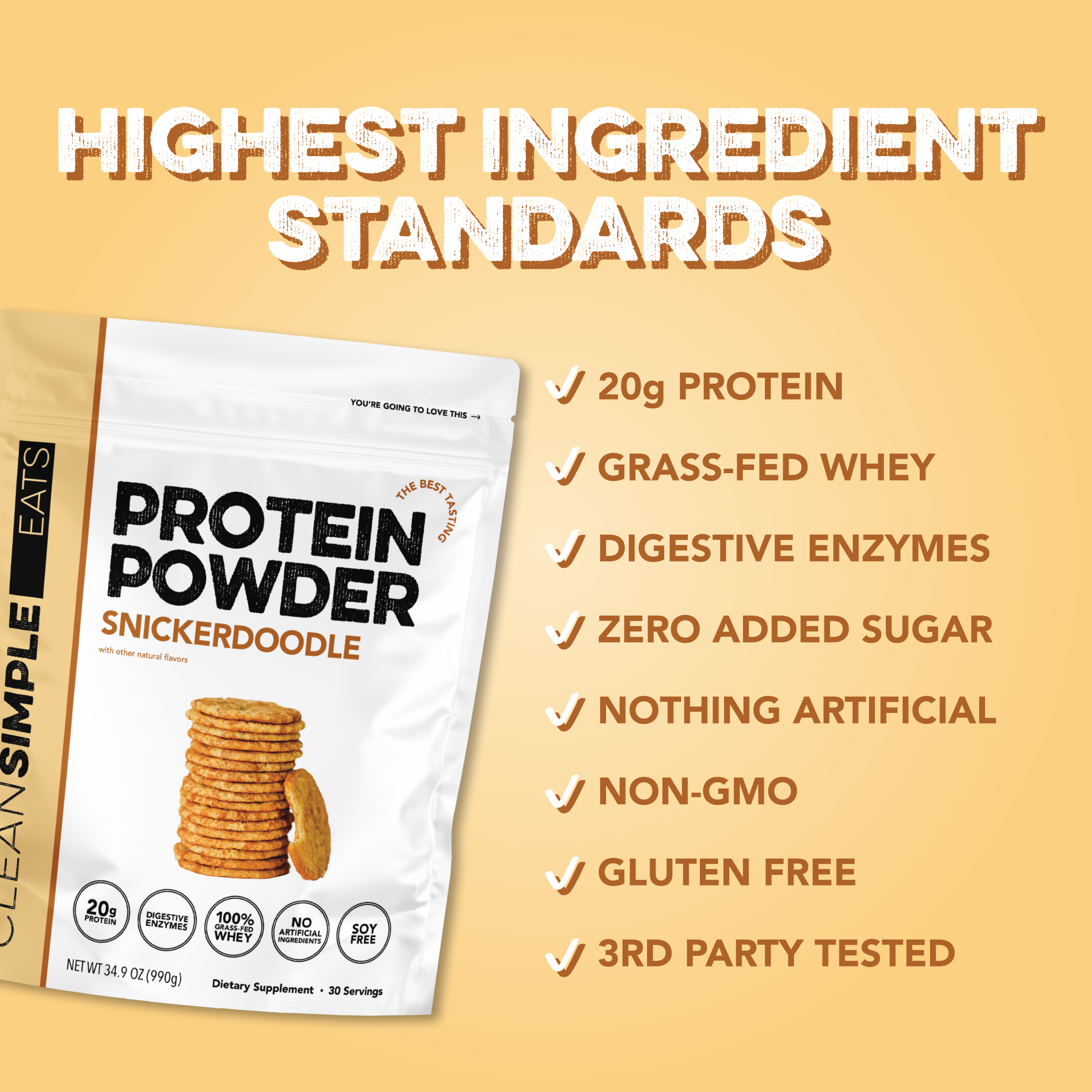 Protein Powder: Snickerdoodle (30 Serving Bag)
