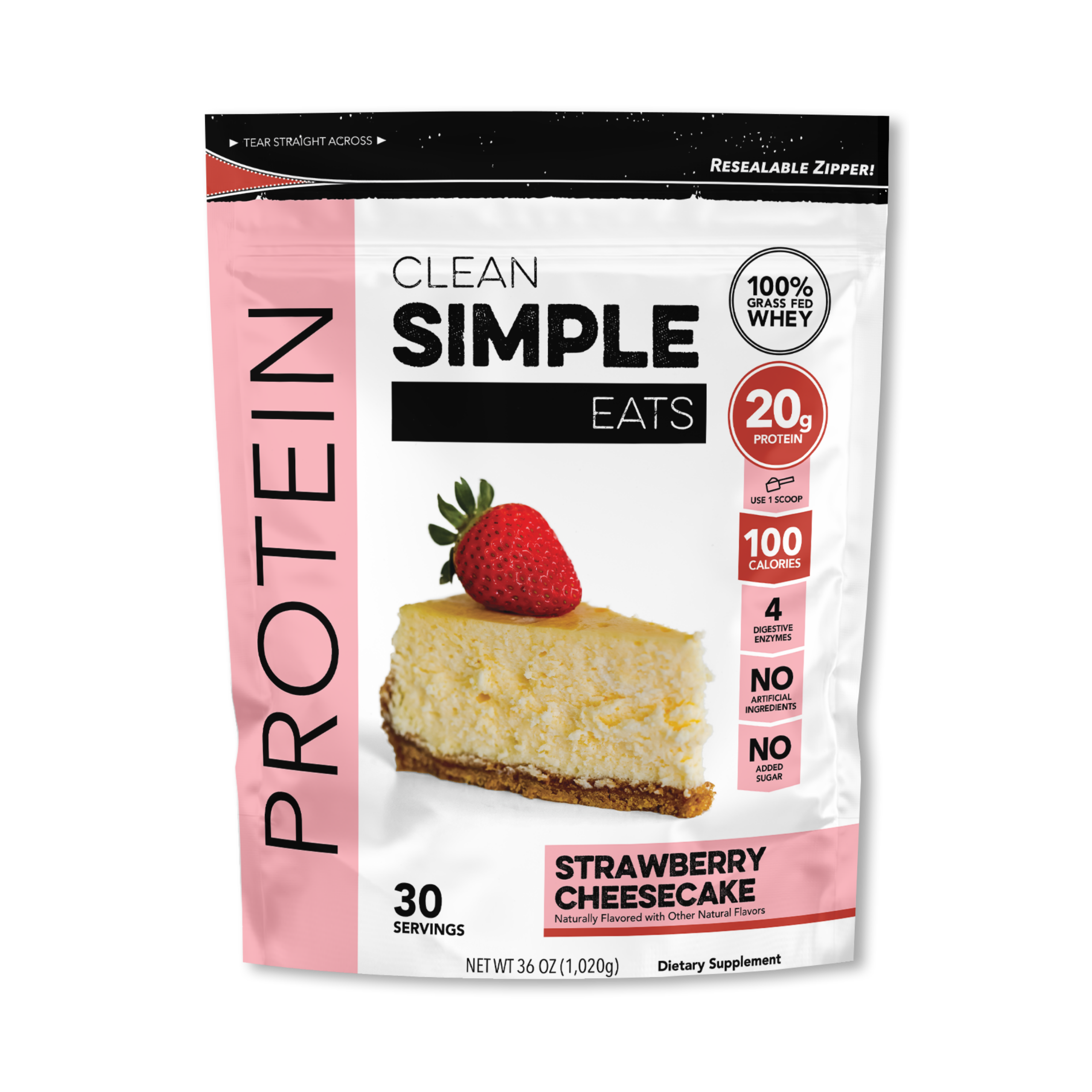 Protein Powder: Strawberry Cheesecake (30 Serving Bag)