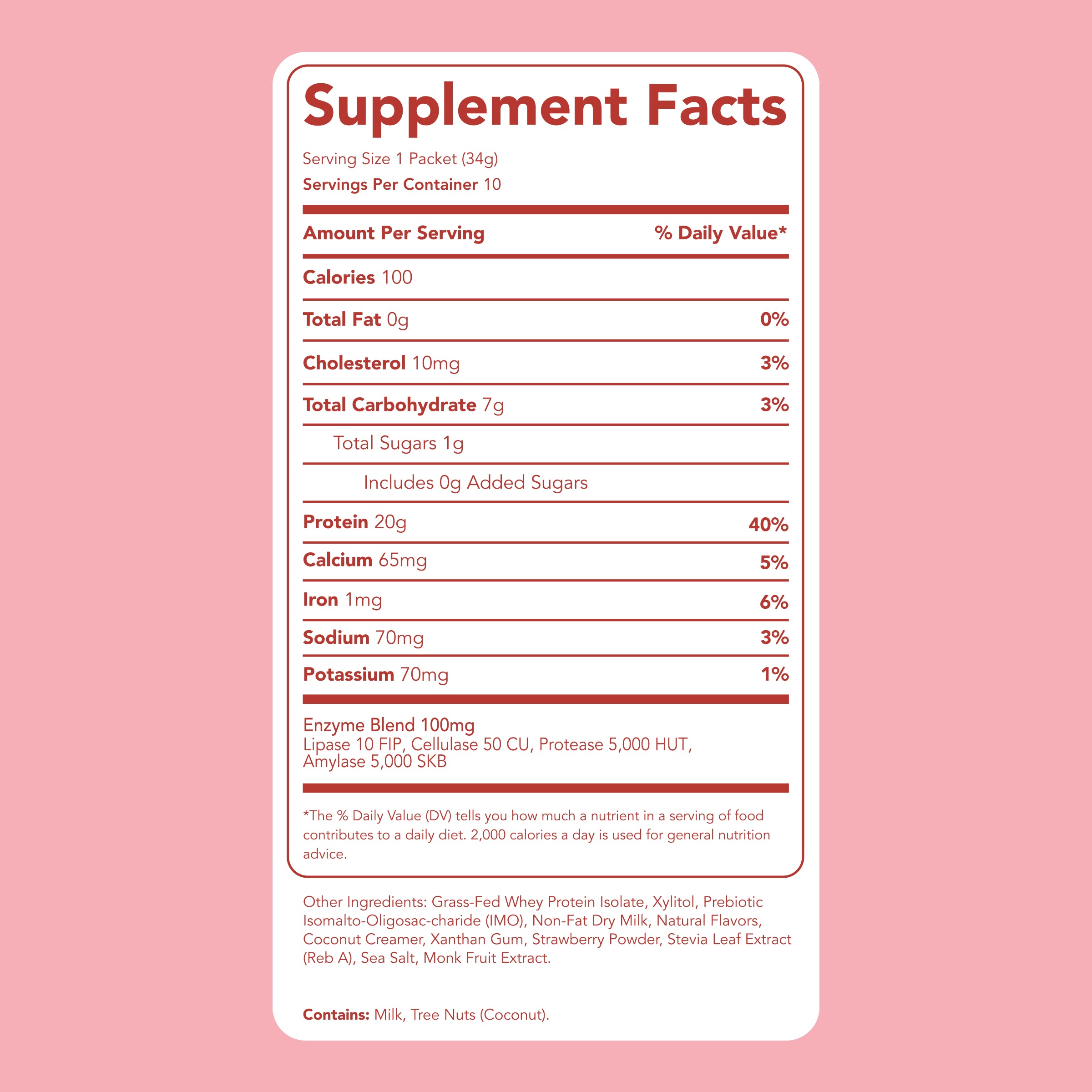 Protein Powder: Strawberry Cheesecake (10 Single Serving Stick Packs)