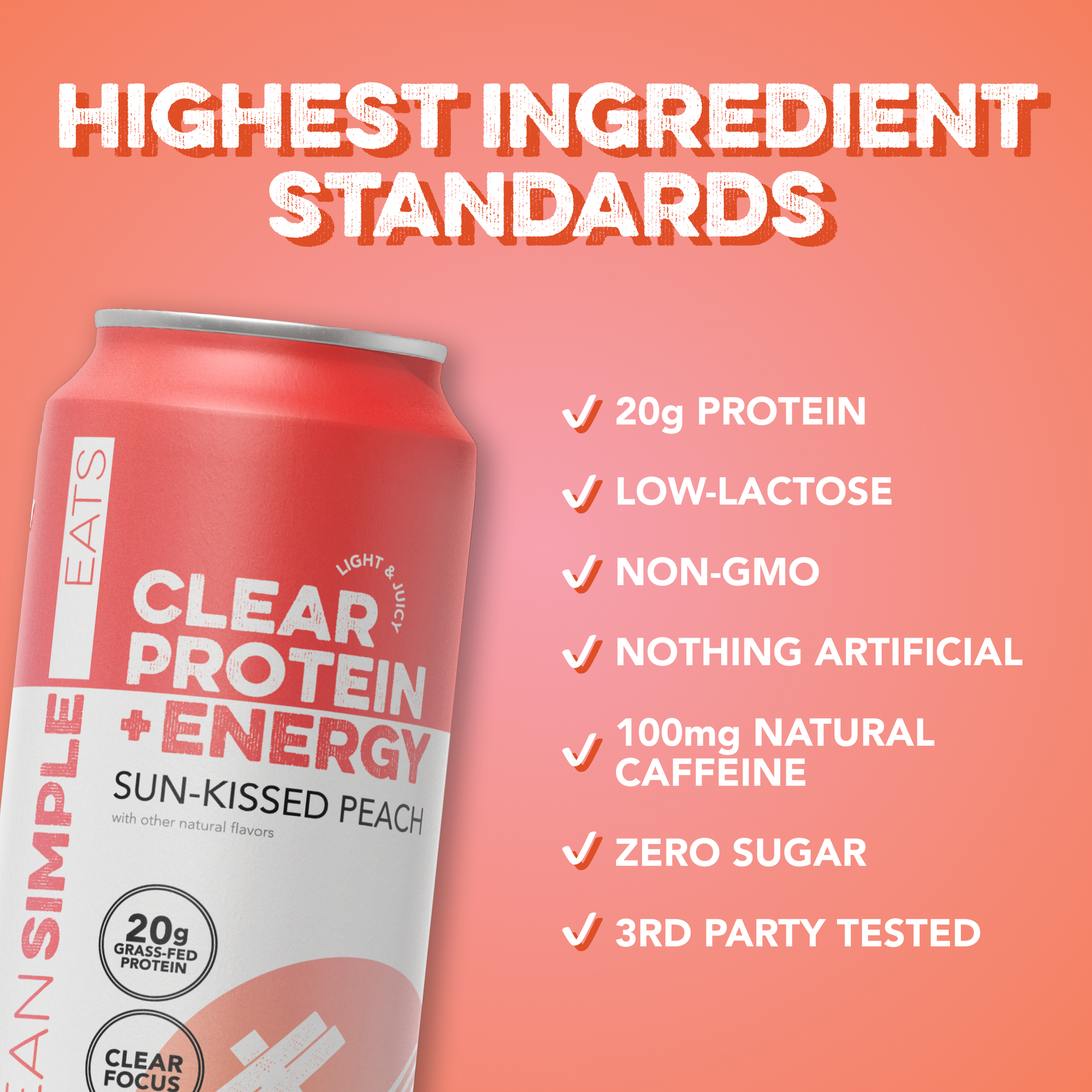 Clear Protein + Energy: Sun-Kissed Peach (12 Pack)
