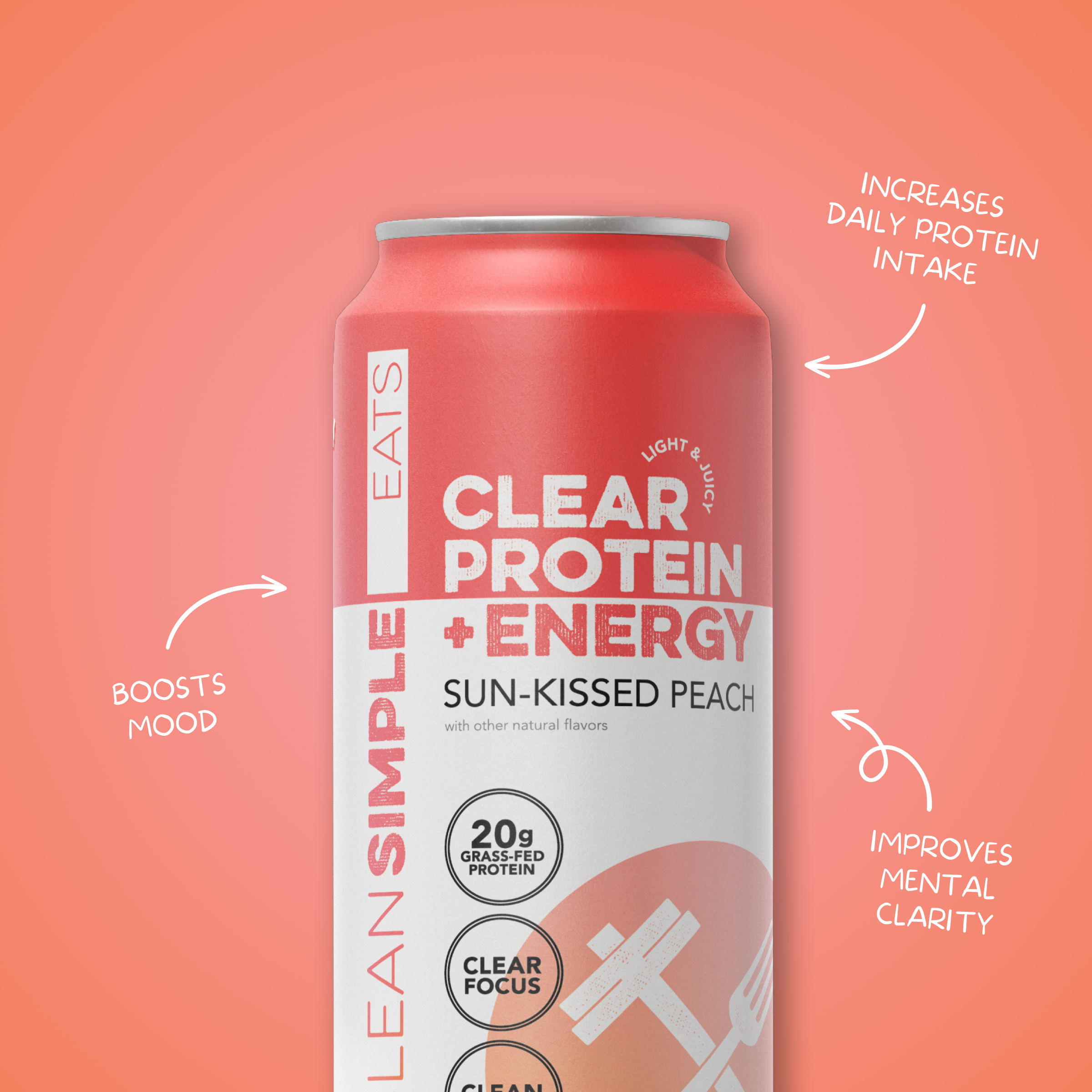 Clear Protein + Energy: Sun-Kissed Peach (12 Pack)