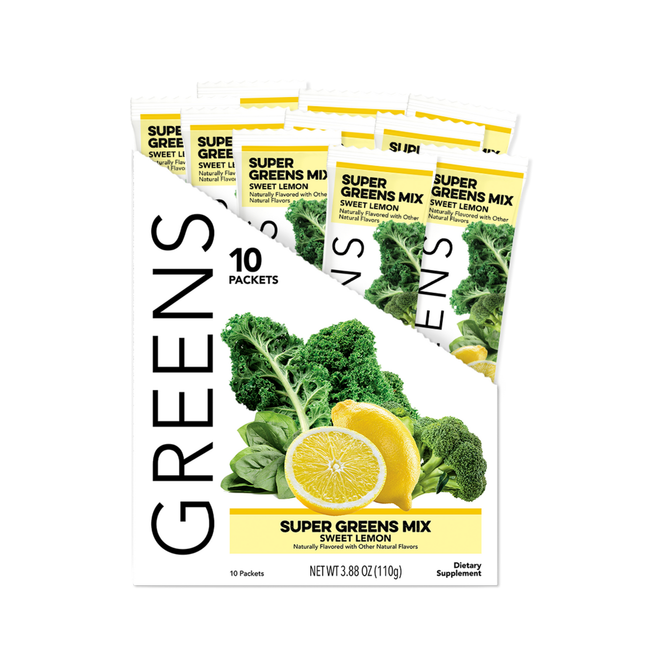 Greens: Sweet Lemon (10 Single Serving Stick Packs)