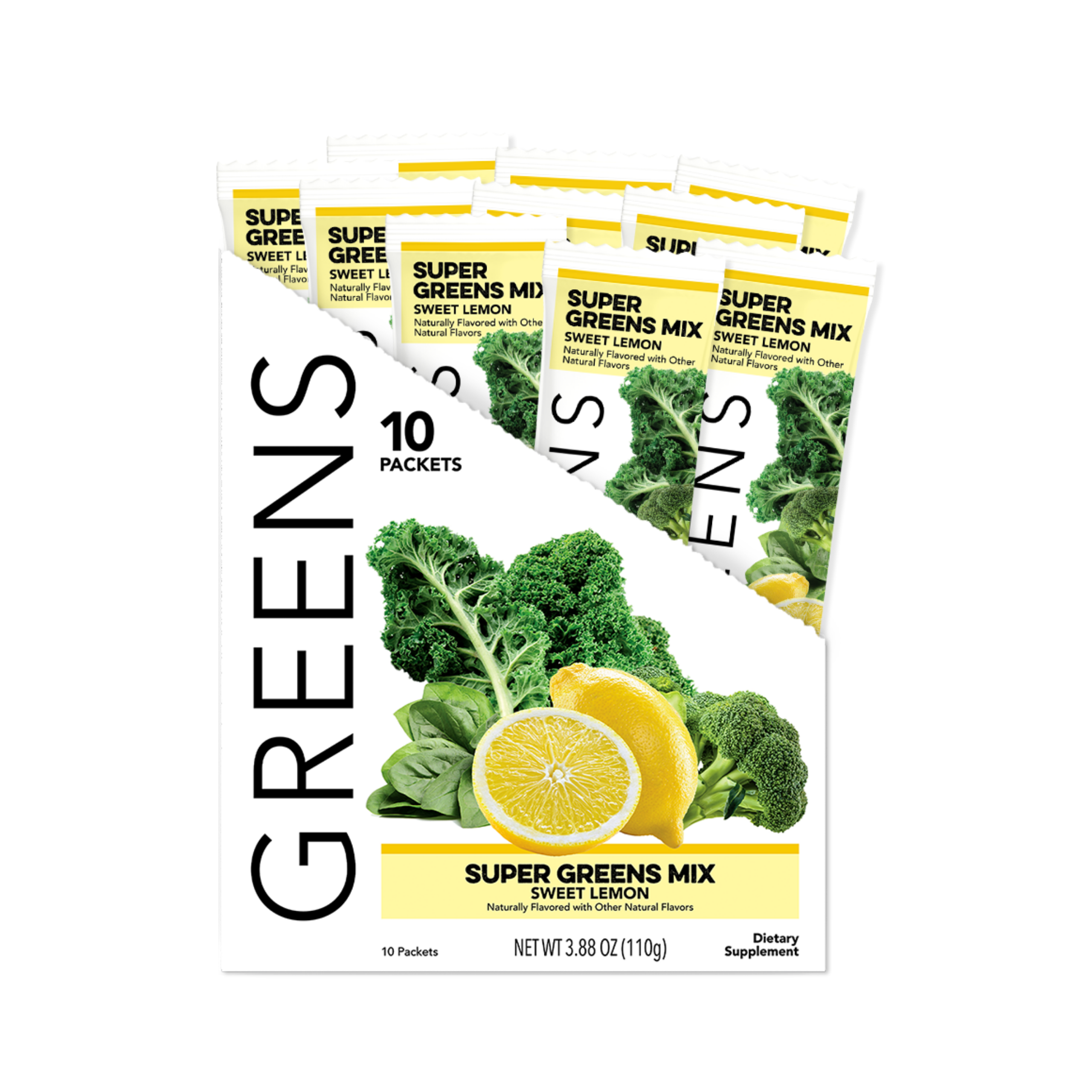 Greens: Sweet Lemon (10 Single Serving Stick Packs)