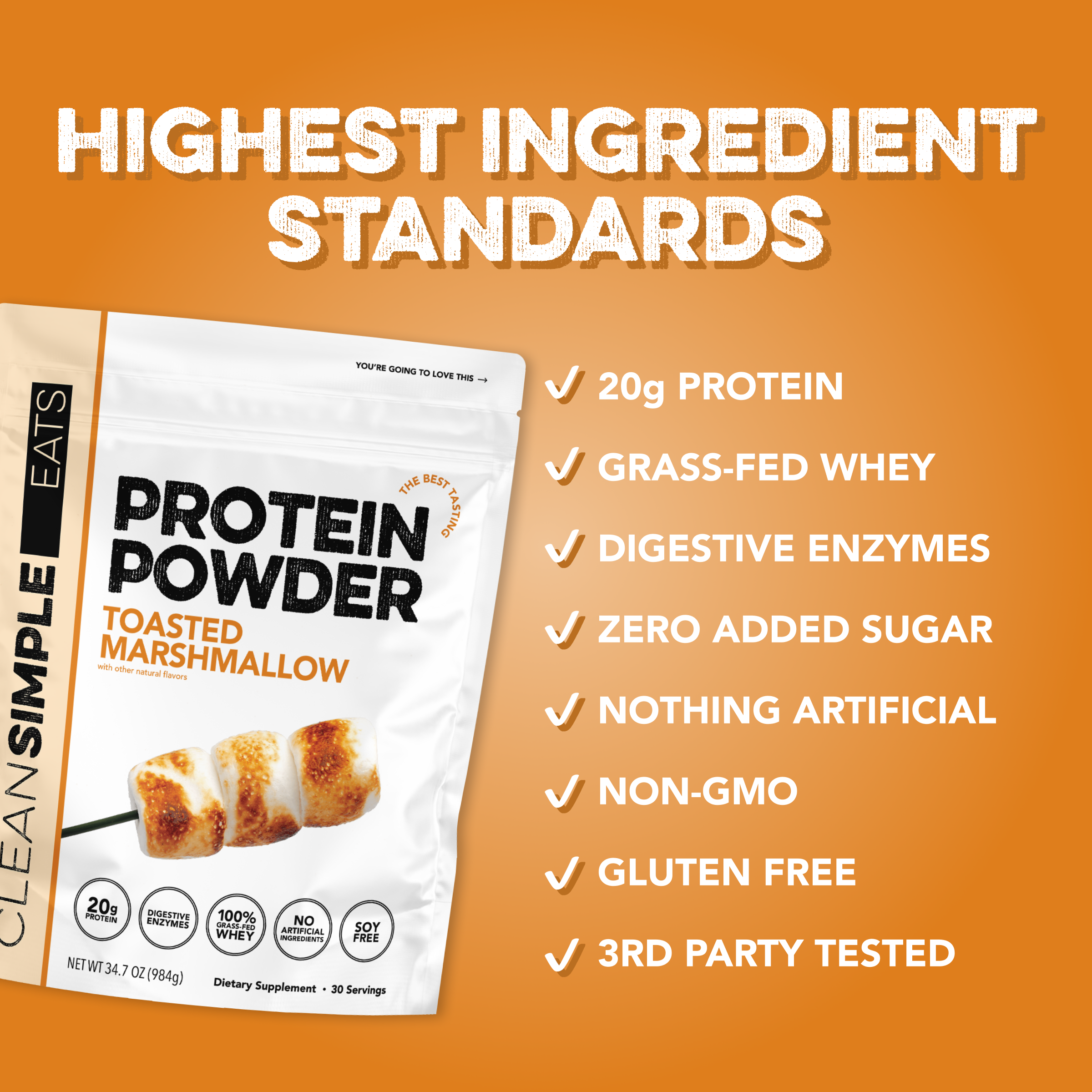 Protein Powder: Toasted Marshmallow (30 Serving)
