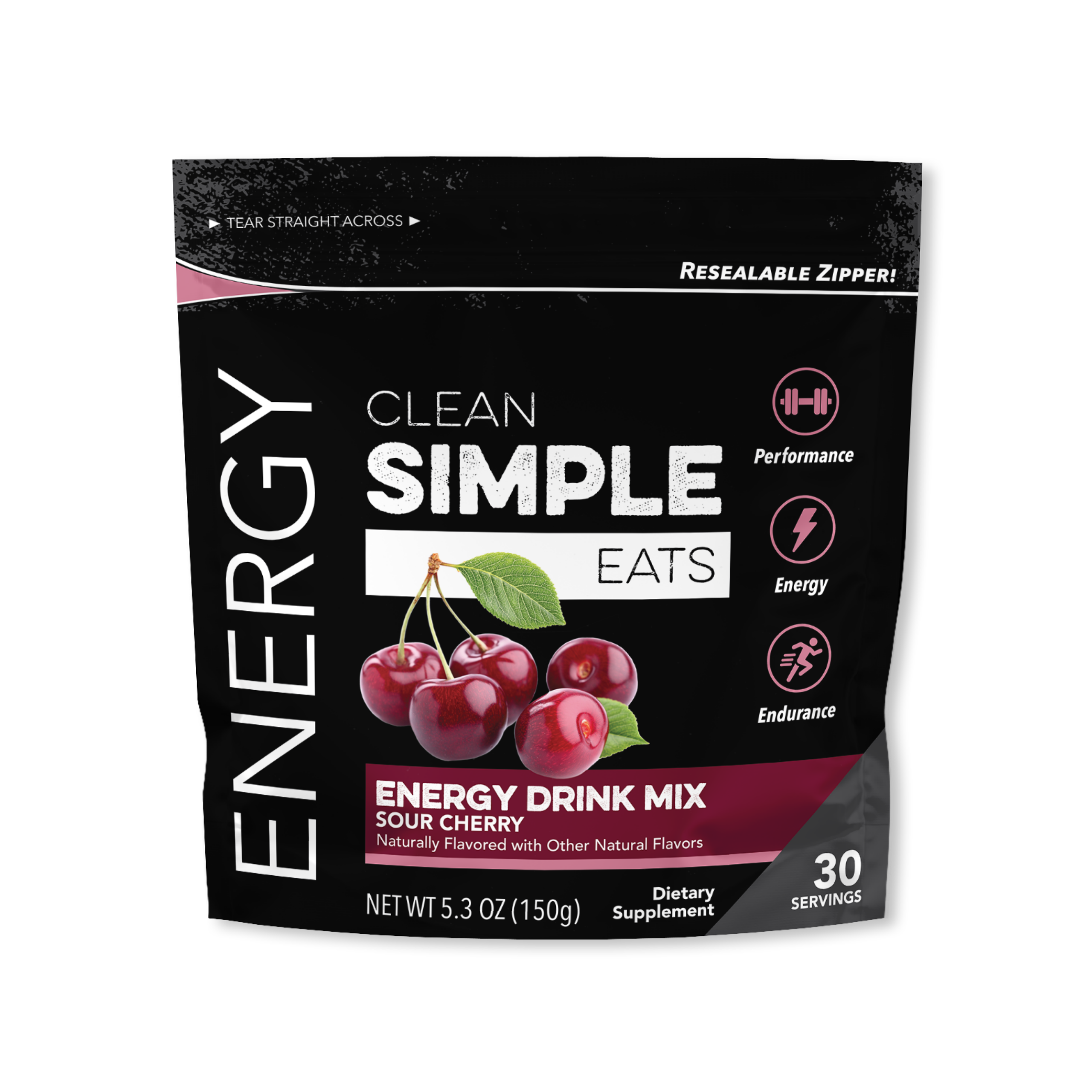 Energy: Sour Cherry Energy Drink Mix (30 Serving Bag)