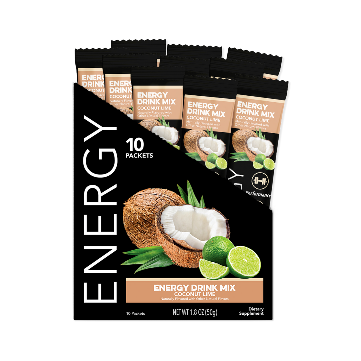 Energy Coconut Lime Energy Drink Mix (10 Single Serving Stick Packs