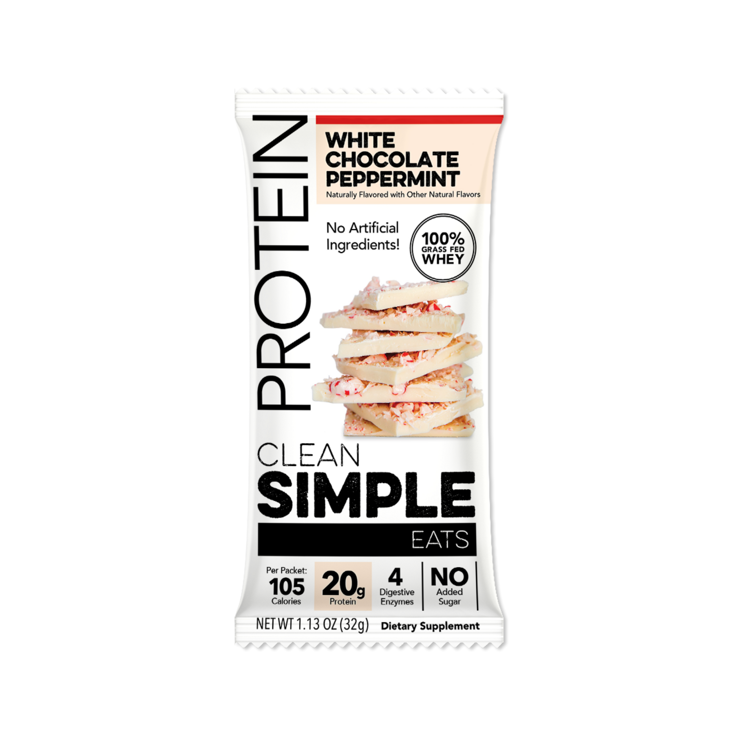 Protein Powder: White Chocolate Peppermint (Single Serving Stick Pack Sample)