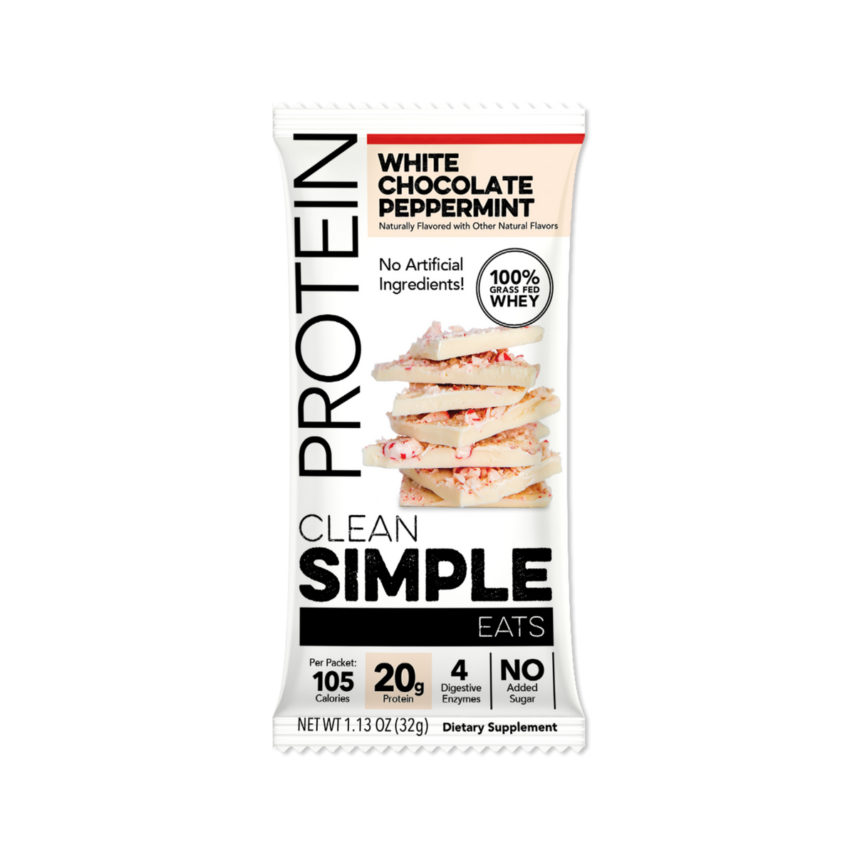 Protein Powder White Chocolate Peppermint (Single Serving Stick Pack