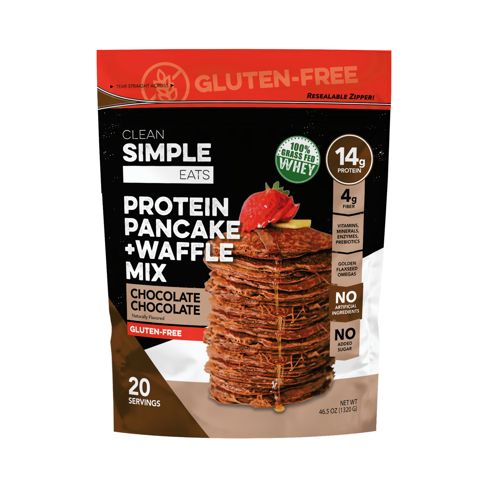 GlutenFree Protein Pancake + Waffle Mix Chocolate Chocolate Clean
