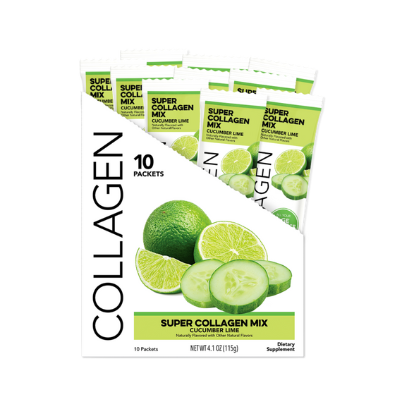 Collagen: Cucumber Lime Super Collagen Mix (10 Single Serving Stick Packs)