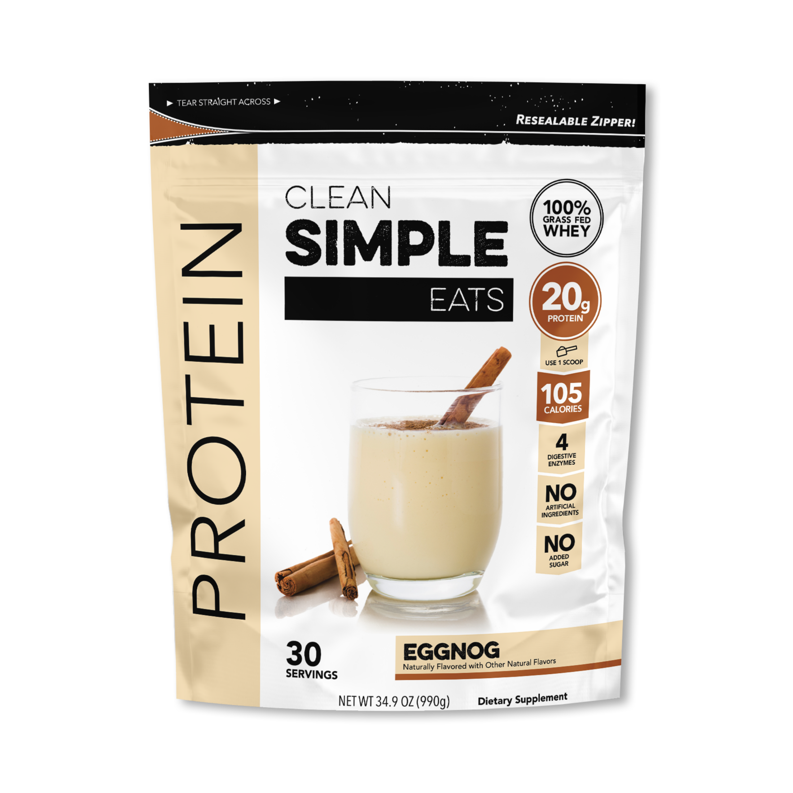 Protein Powder: Eggnog (30 Serving Bag)