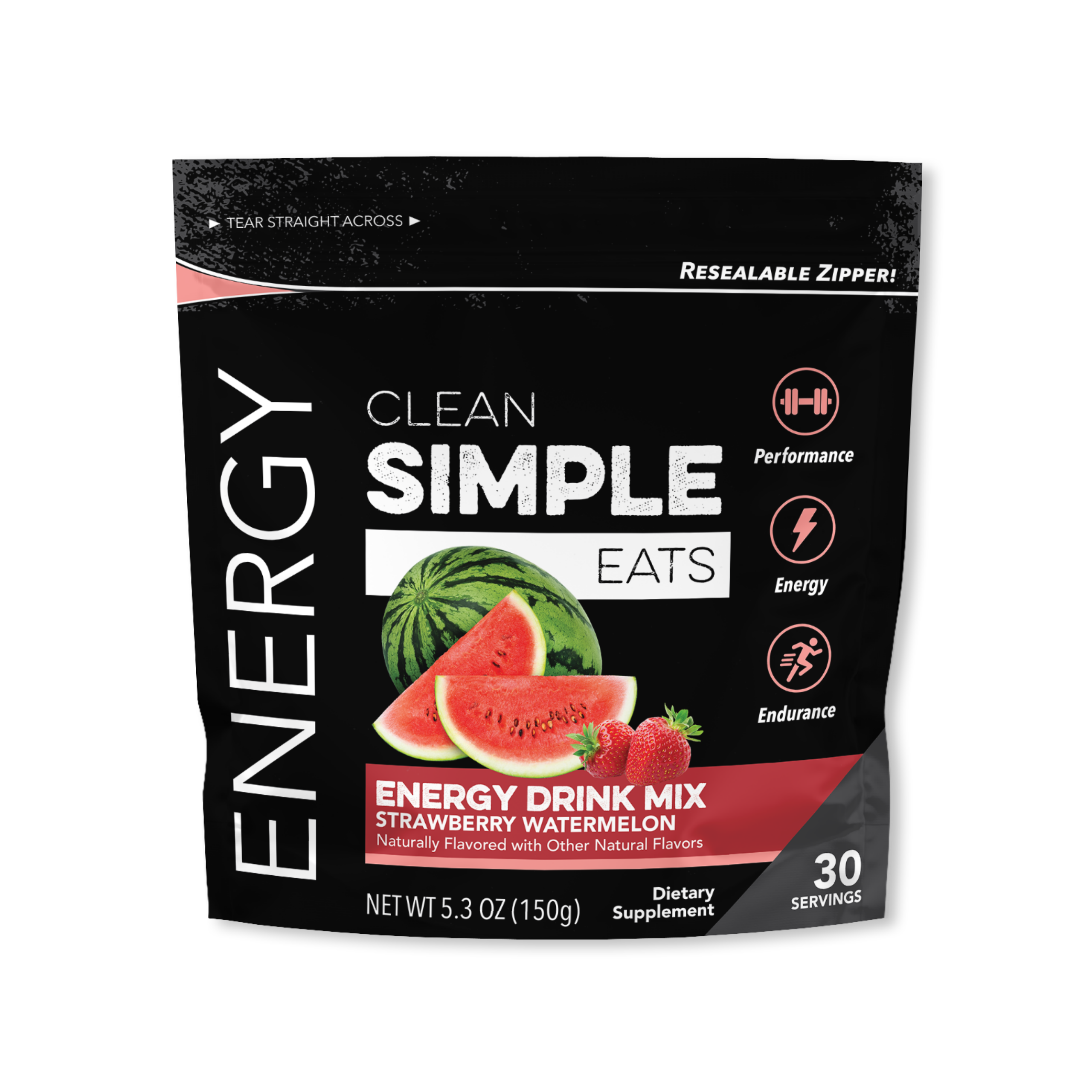Energy: Strawberry Watermelon Energy Drink Mix (30 Serving Bag)