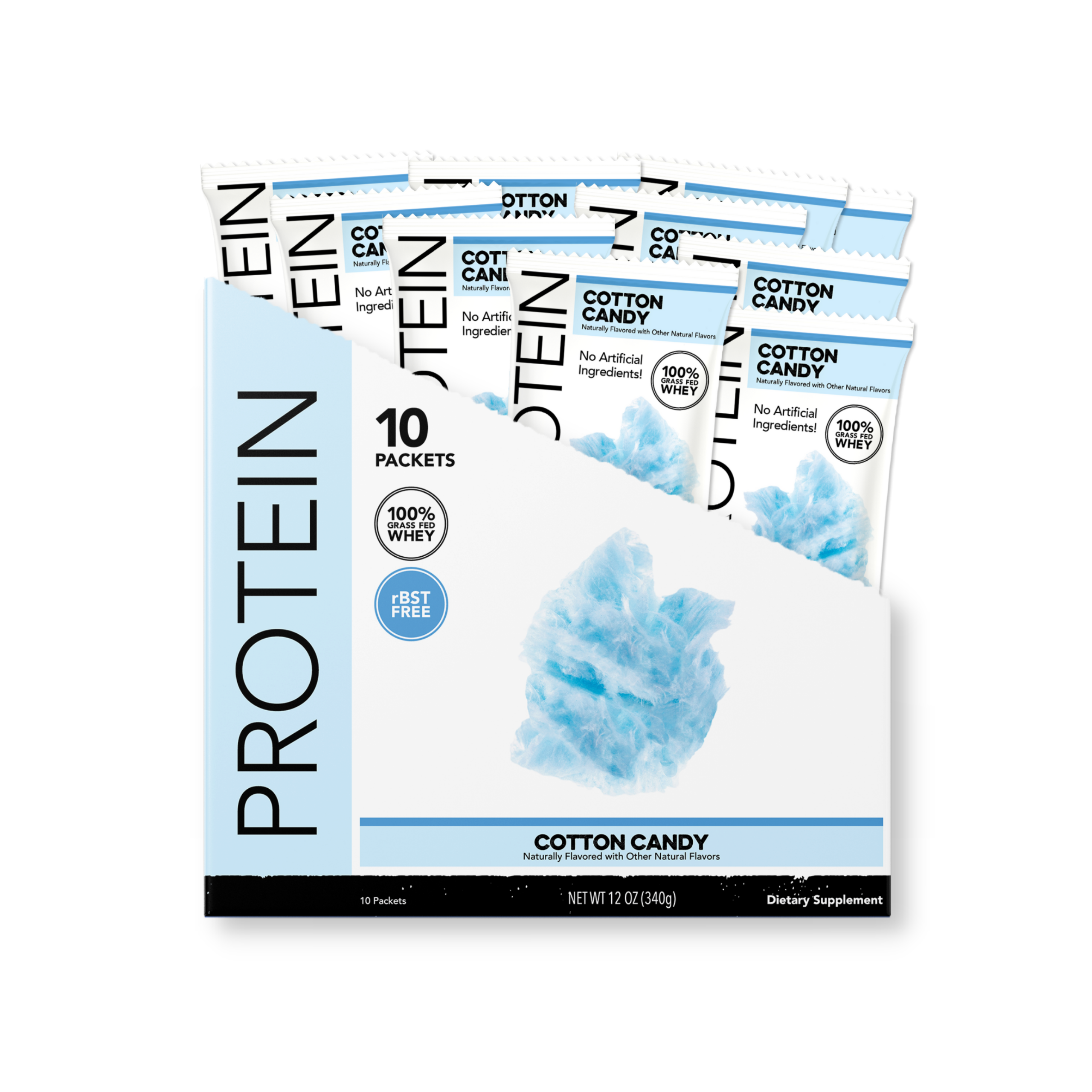 Protein Powder: Cotton Candy (10 Single Serving Stick Packs)